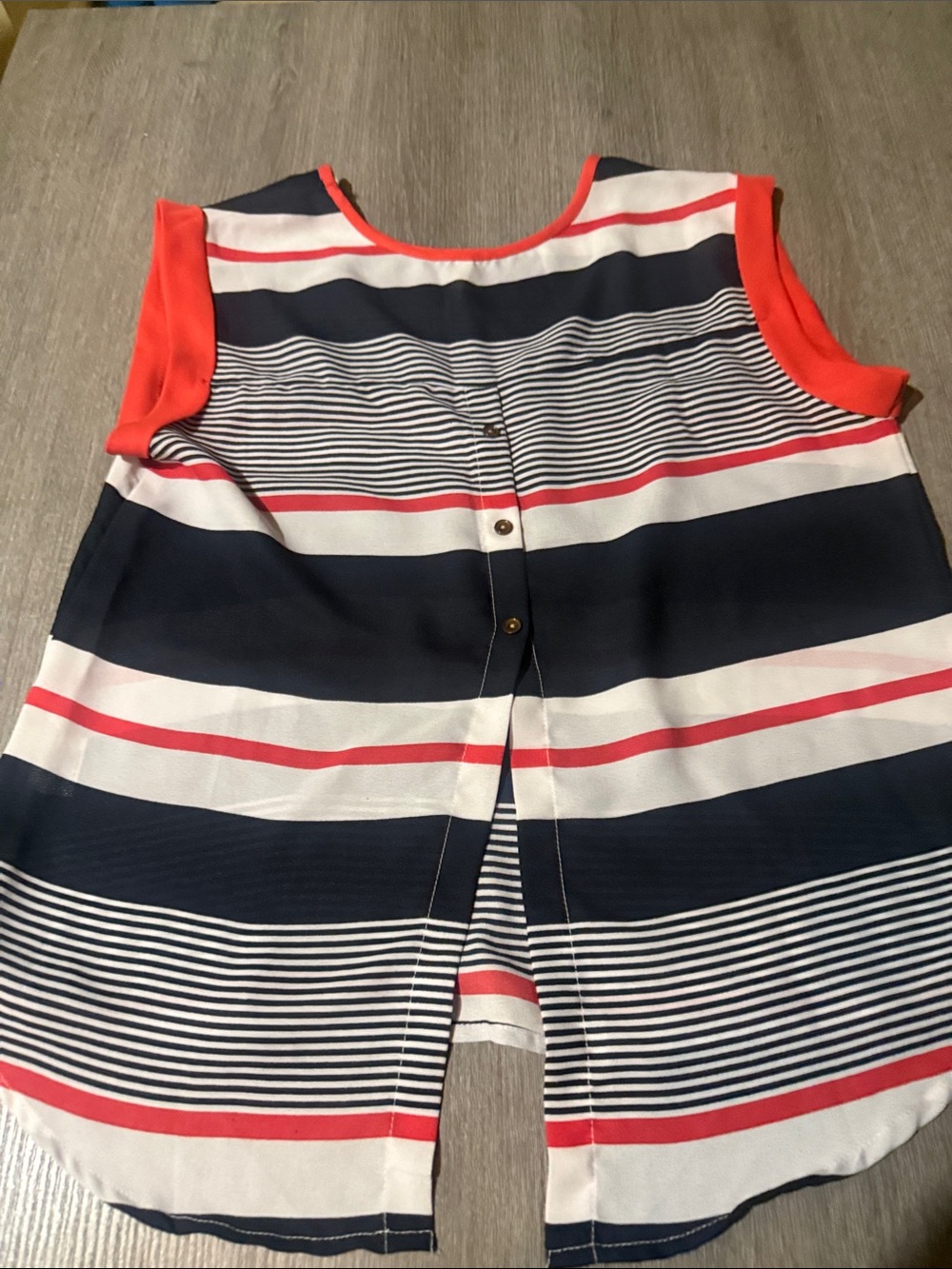 Live 4 Truth Navy, White & Coral Striped Sleeveless Top